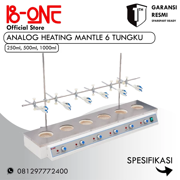 Several Row Analog Heating Mantle - 6 Row